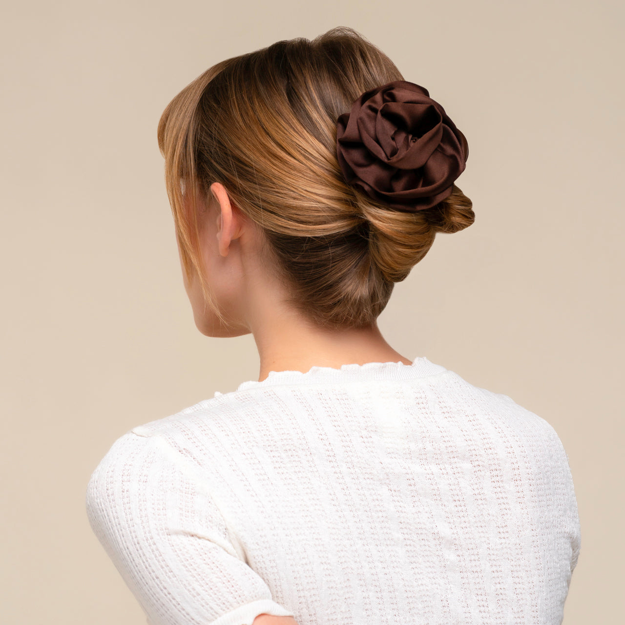 ⏳ Limited Edition | Satin Rosette Medium Flat Cloud Clip - Chocolate - Free Shipping - Image 2