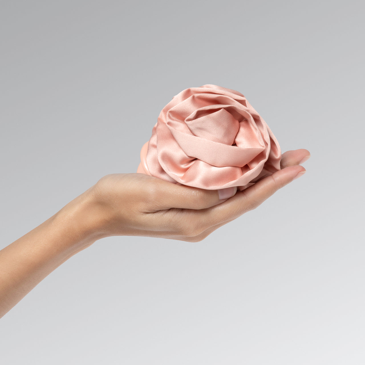 π Premium | Satin Rosette Flat Cloud Clip in Terracotta - Medium - Fast Delivery - Image 6