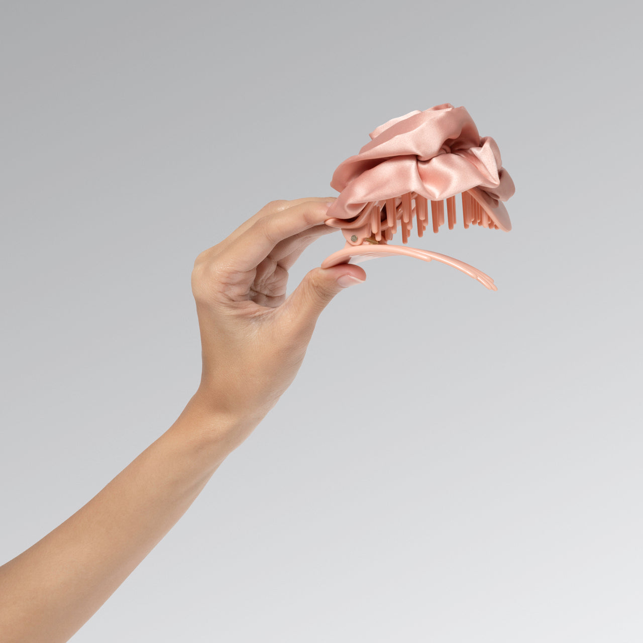 π Premium | Satin Rosette Flat Cloud Clip in Terracotta - Medium - Fast Delivery - Image 4