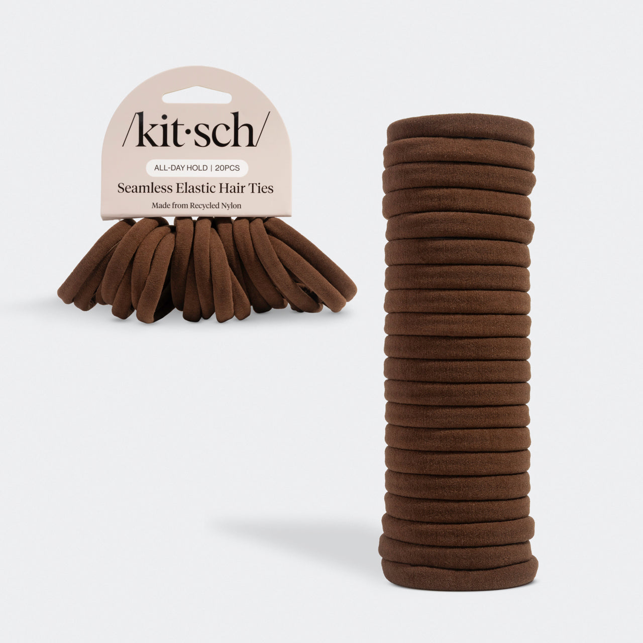 ✨ Must Have | Chocolate Seamless Hair Elastics 20pc Set - Free Shipping