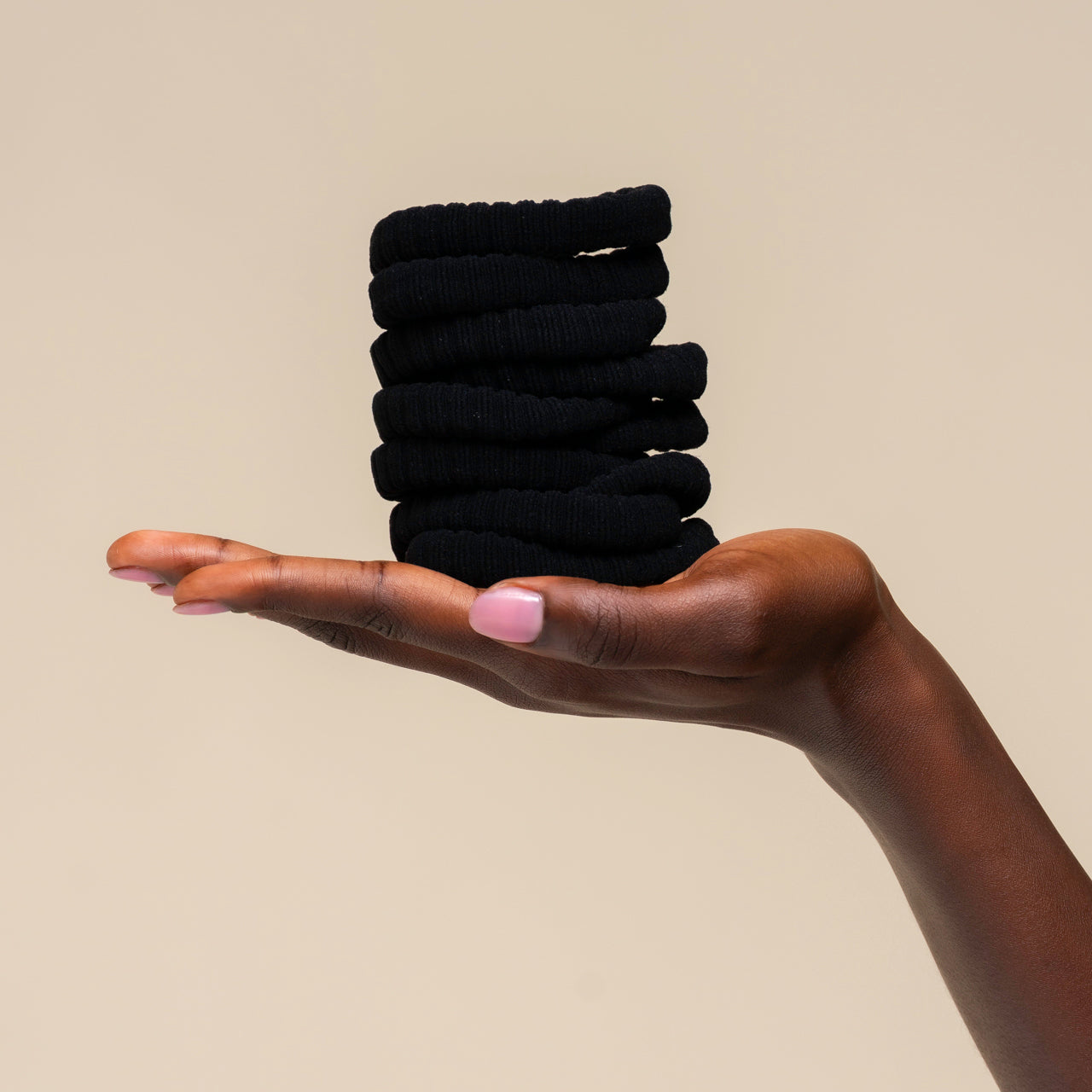 ⭐ Top Rated | Black Ribbed Hair Elastics - Premium Quality - Image 2