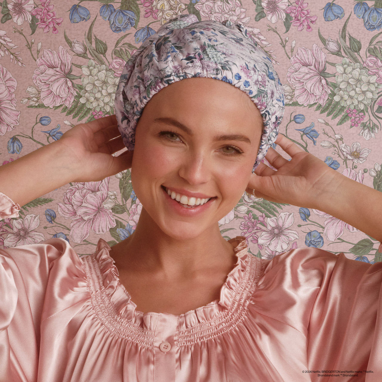 ✨ Must Have | Bridgerton x Kitsch Satin-Lined Flexi Shower Cap in Wisteria - Fast Delivery - Image 2