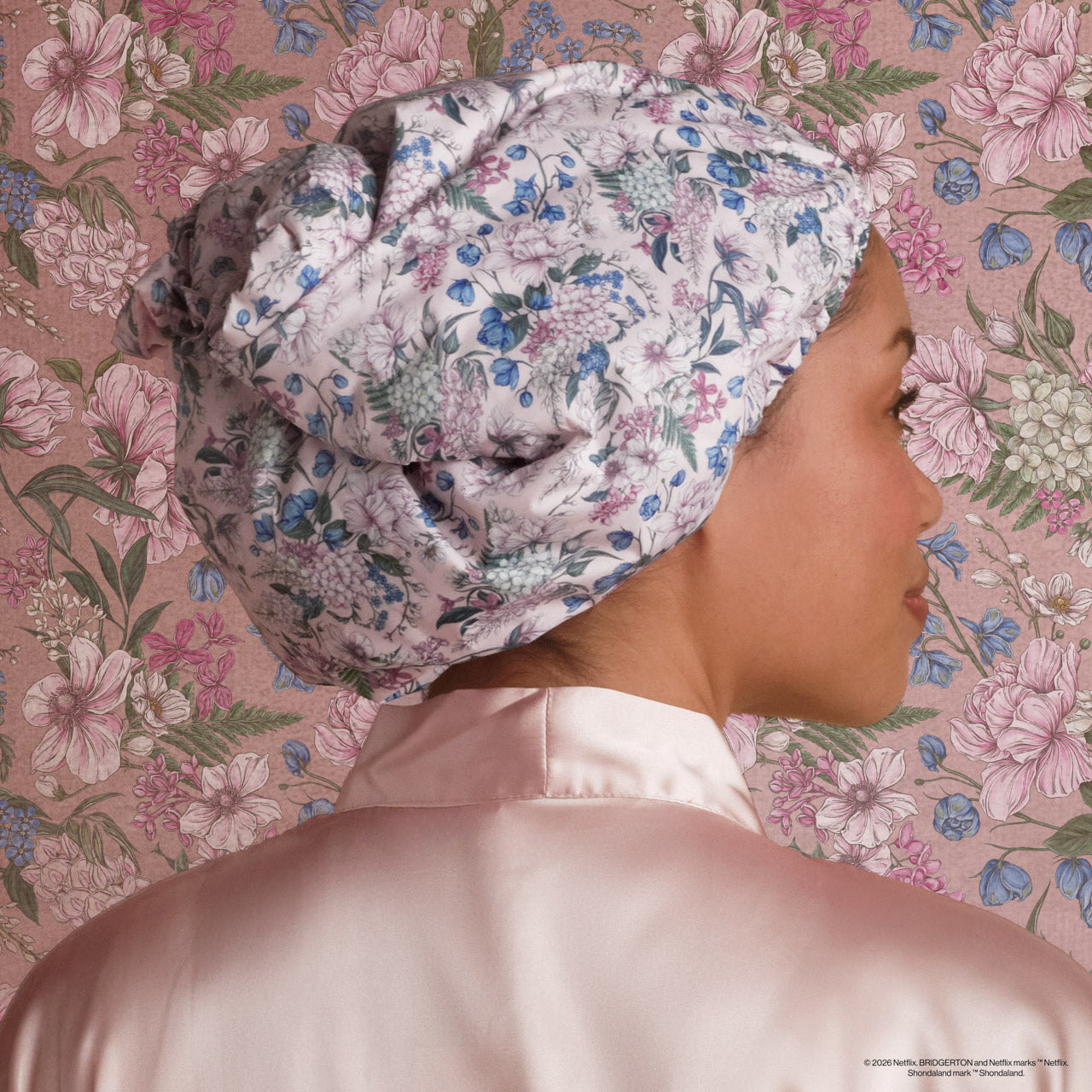 ✨ Must Have | Bridgerton x Kitsch Satin-Lined Flexi Shower Cap in Wisteria - Fast Delivery - Image 4