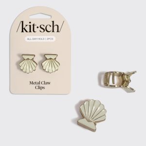 🔥 Hot Sale | Gold & Pearlized Cream Metal Clam Shell Hair Clip Set - 60% Off