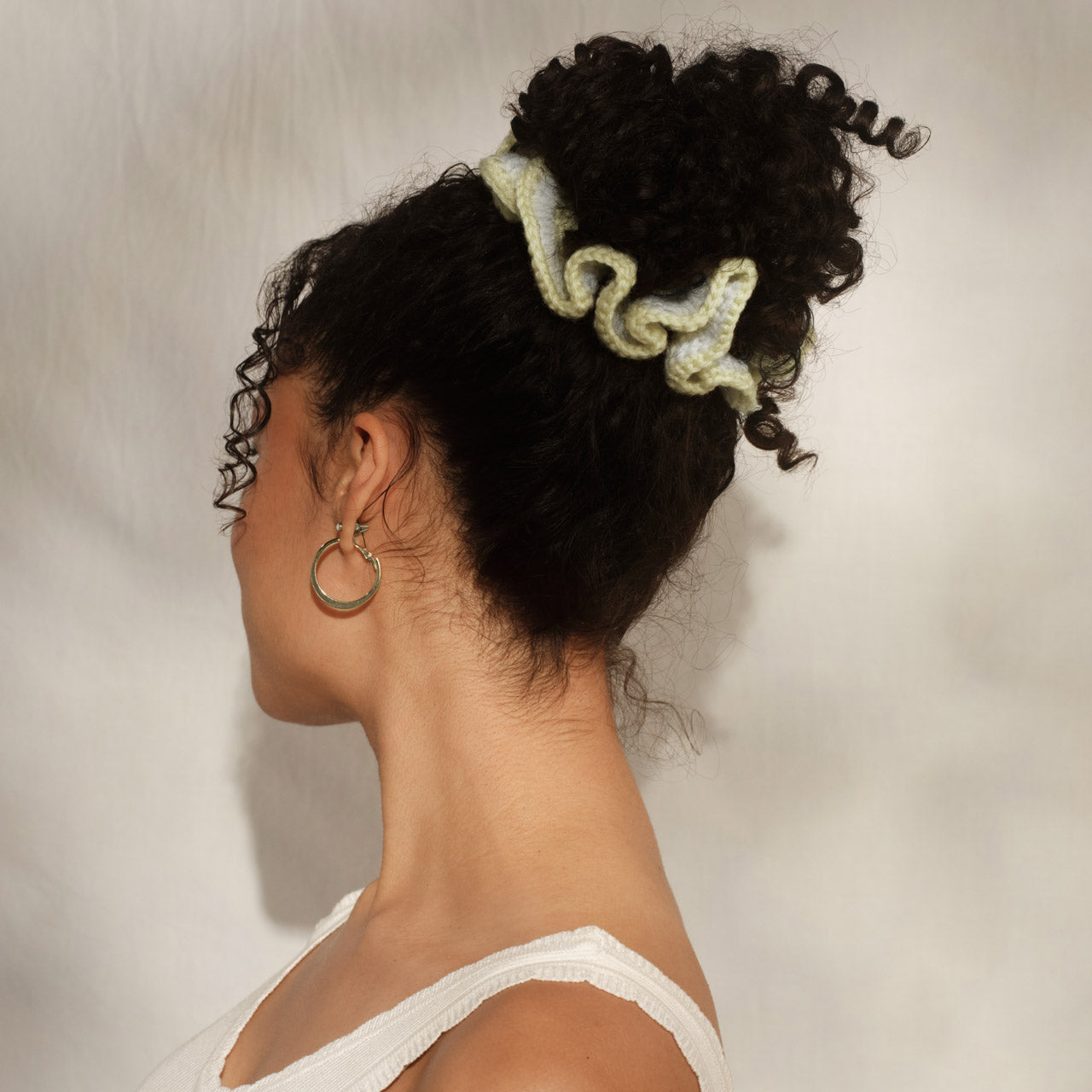 ✨ Must Have | Butter Yellow Crochet Scrunchie - Premium Quality - Image 2