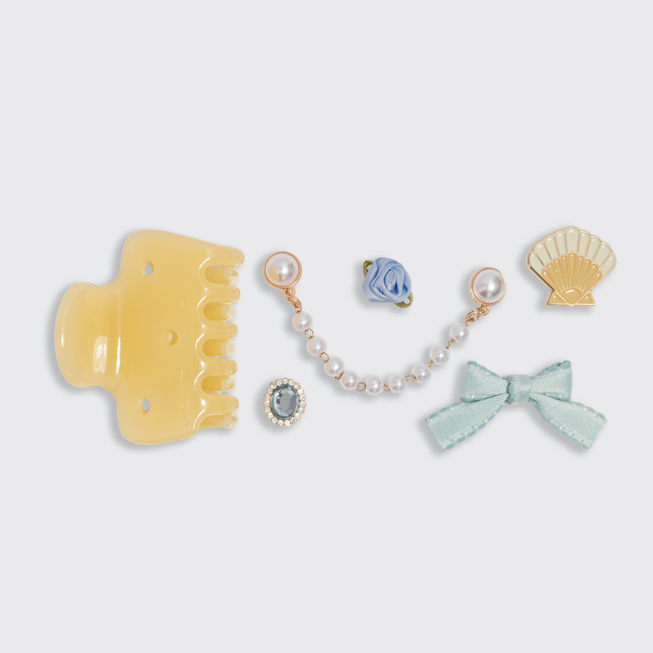 ๐ Best Seller | KitschPop Coastal Cottage Cloud Clip Set in Butter Yellow - Fast Delivery - Image 3