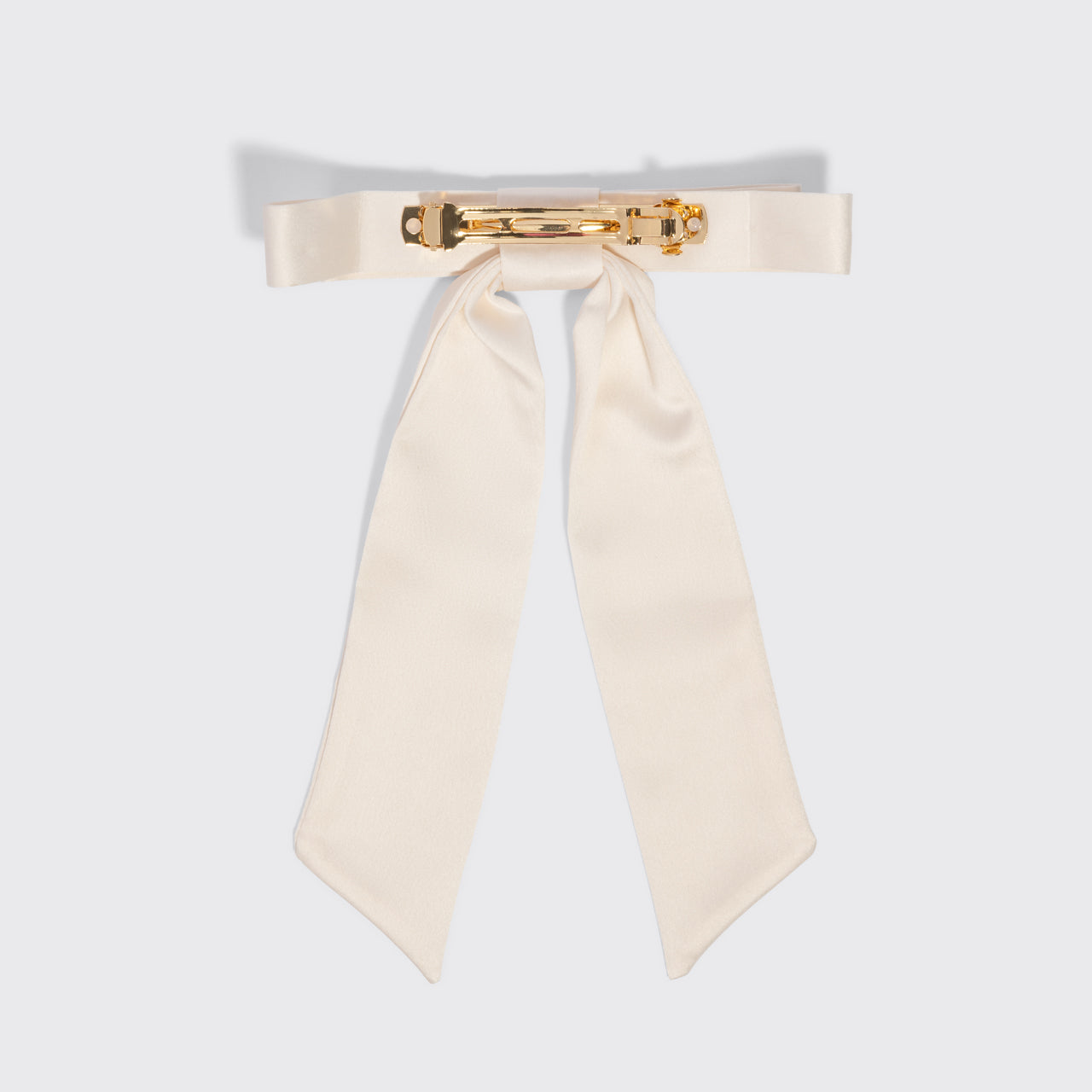 ⭐ Top Rated | Cream Satin Bow Hair Clip - Fast Delivery - Image 3
