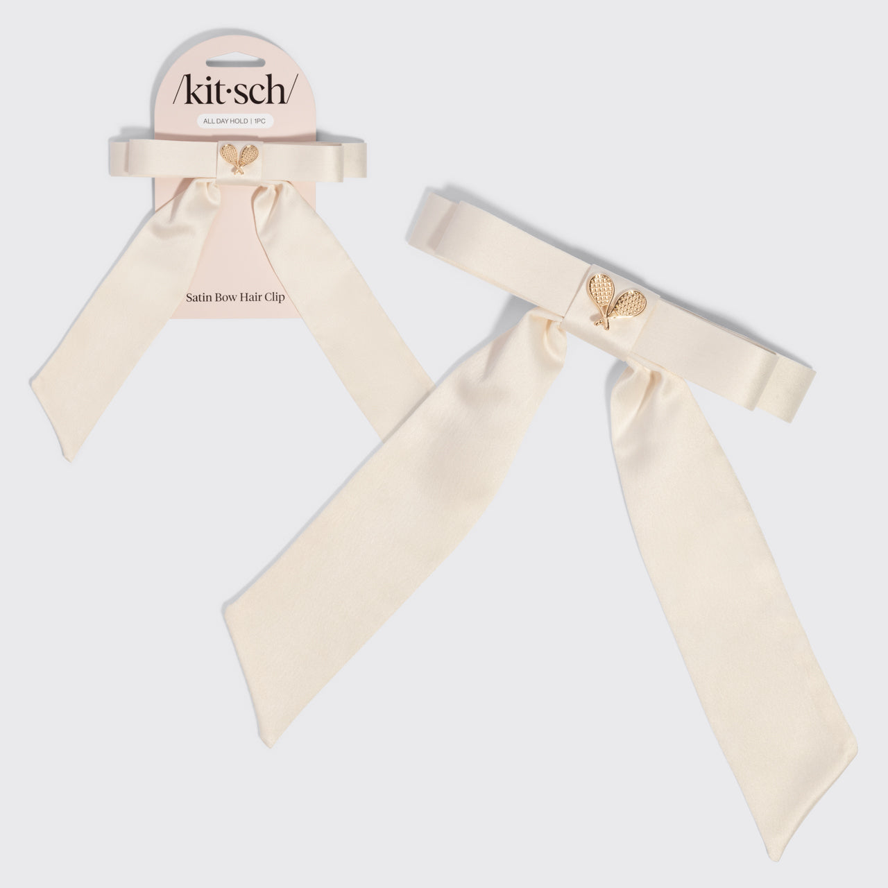 ⭐ Top Rated | Cream Satin Bow Hair Clip - Fast Delivery