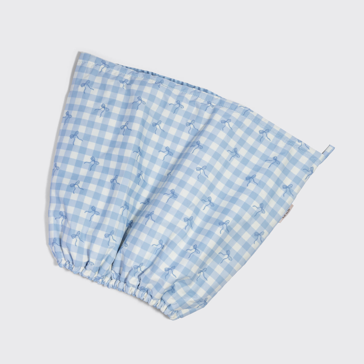 ⏳ Limited Edition | Gingham Blue Satin Lined Flexi Shower Cap - 60% Off - Image 5