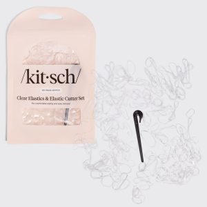 🔥 Hot Sale | Clear & Black No-Snag Elastics 200pcs & Cutter Set - Special Deal Today