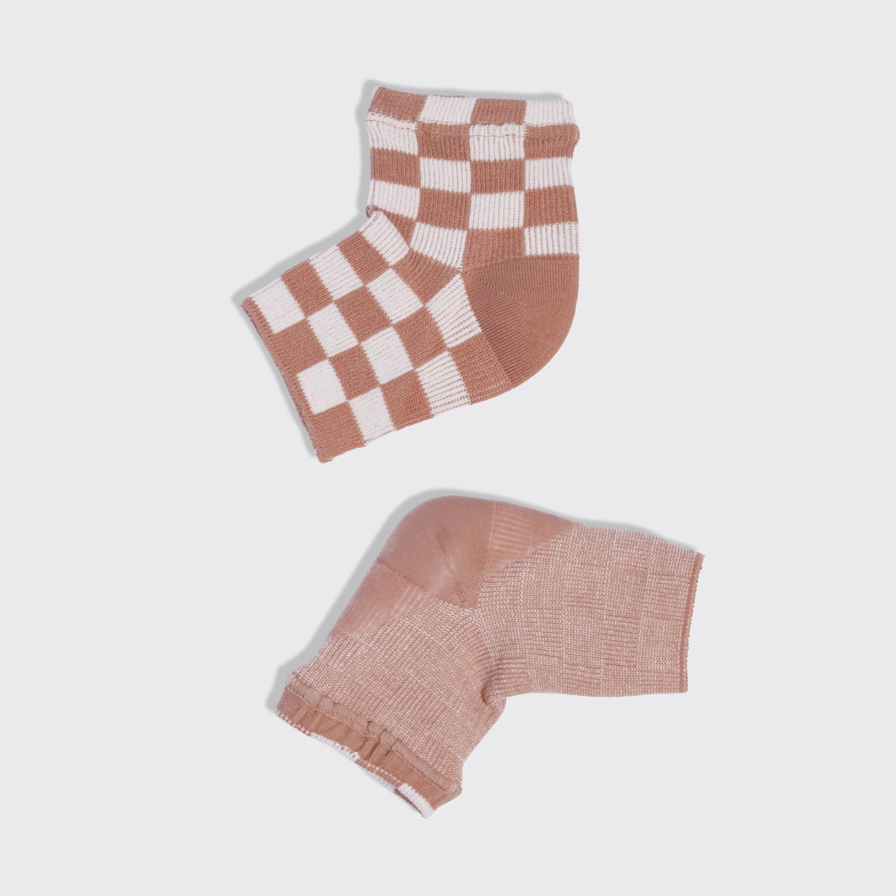 ⏳ Limited Edition | Terracotta Checker Moisturizing Heel Socks - Medium - Premium Quality - Image 3