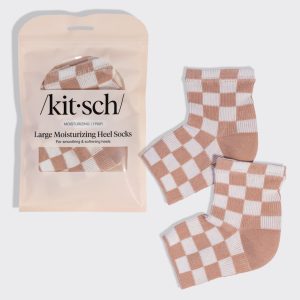 🏆 Best Seller | Terracotta Checker Moisturizing Heel Socks - Large - 60% Off