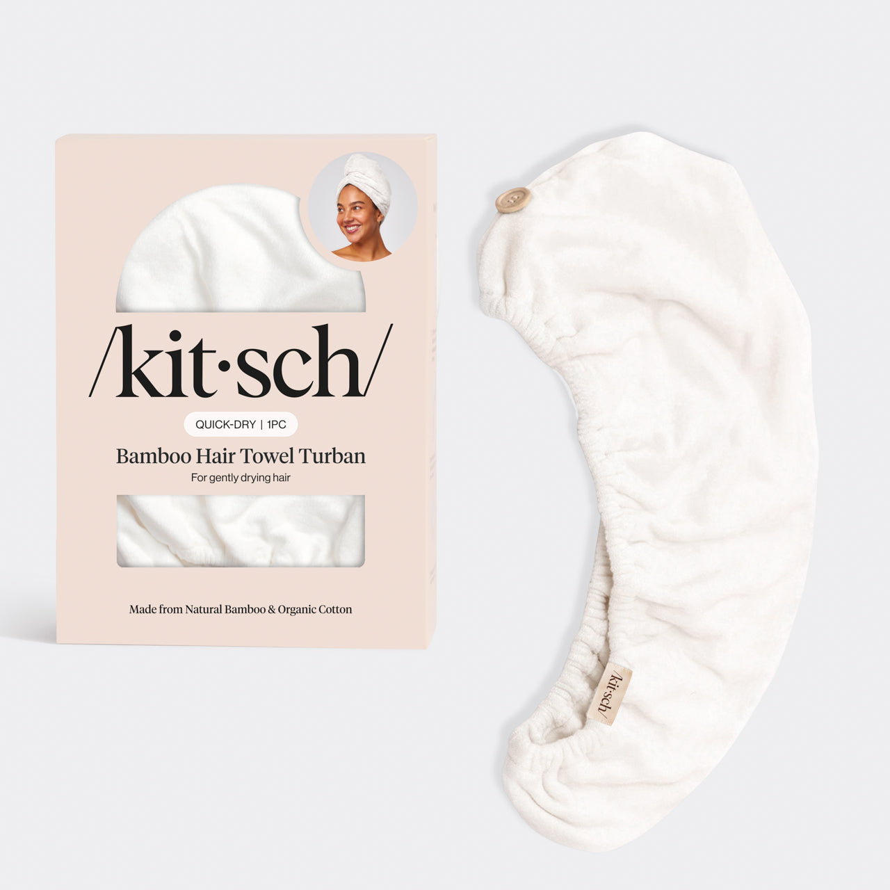 💎 Premium | Organic Bamboo Hair Towel - White - Premium Quality