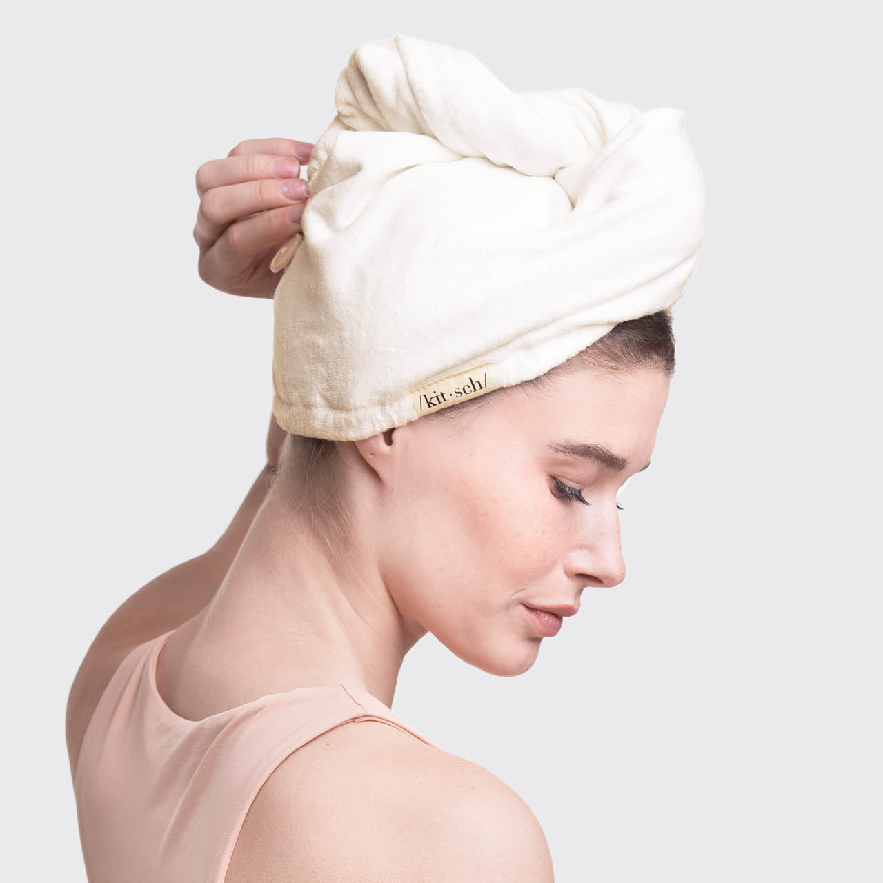 💎 Premium | Organic Bamboo Hair Towel - White - Premium Quality - Image 2