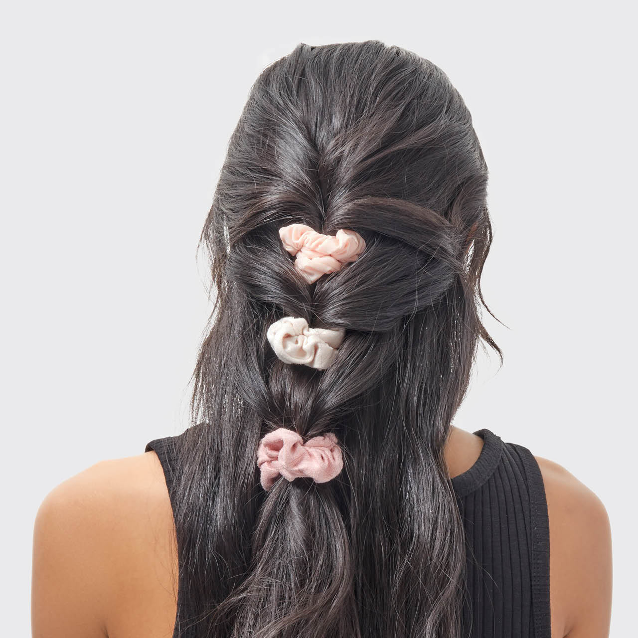 ✨ Must Have | Assorted Textured Scrunchies 5pc Set - Terracotta - Fast Delivery - Image 2