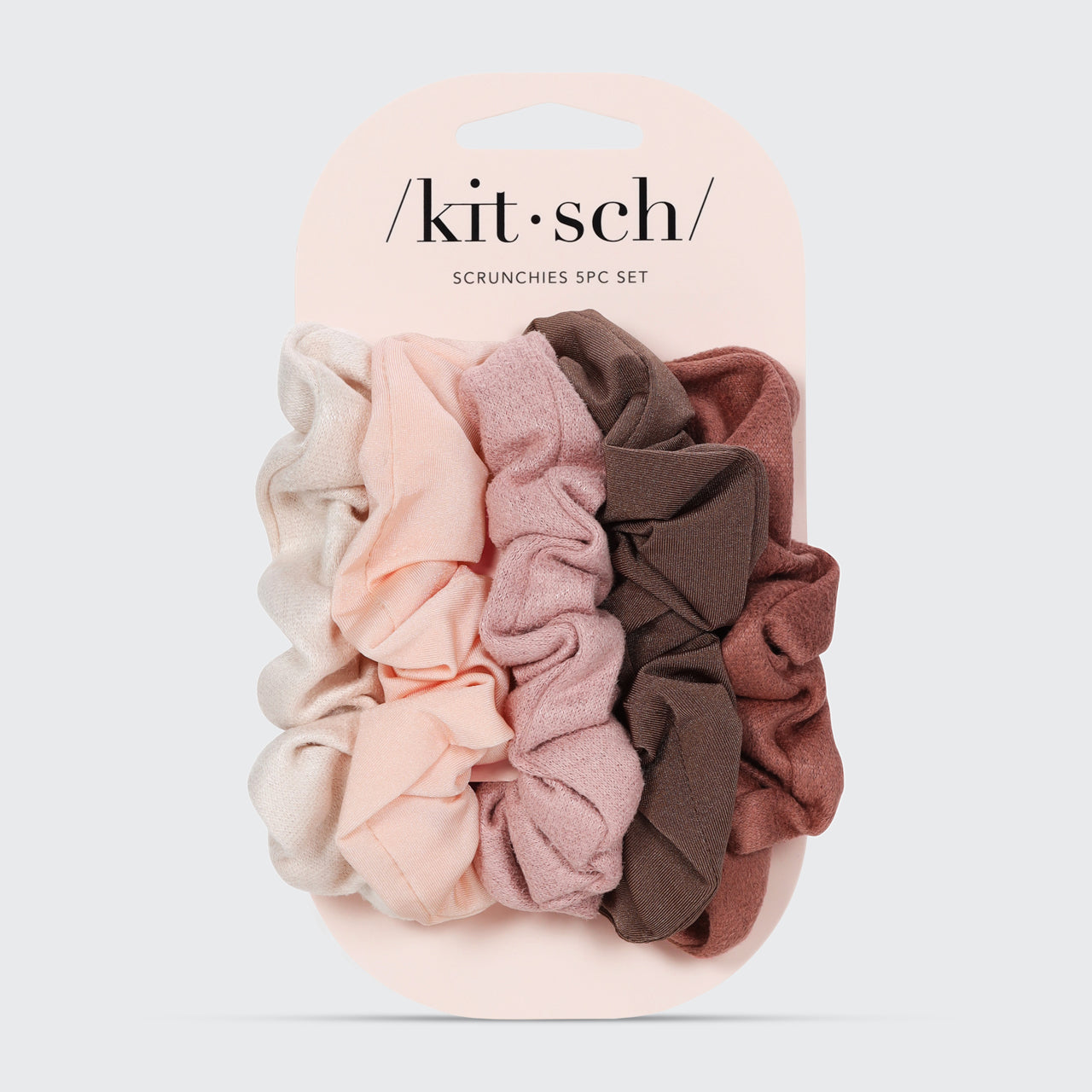 ✨ Must Have | Assorted Textured Scrunchies 5pc Set - Terracotta - Fast Delivery - Image 4