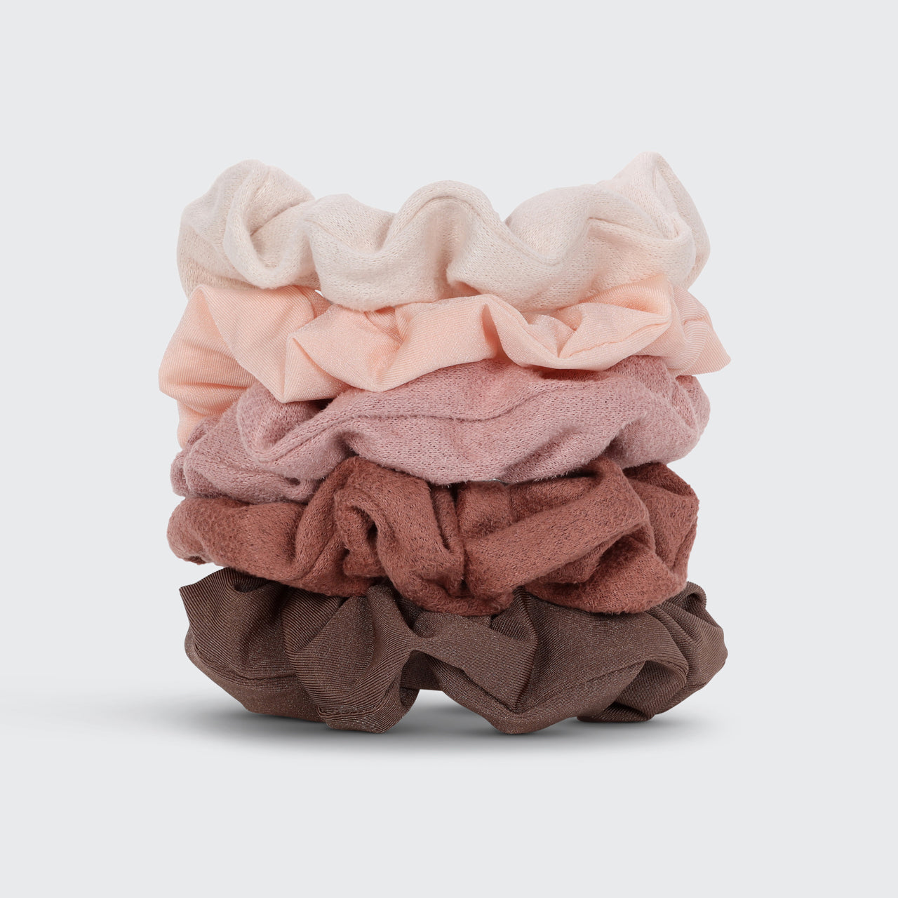 ✨ Must Have | Assorted Textured Scrunchies 5pc Set - Terracotta - Fast Delivery - Image 3