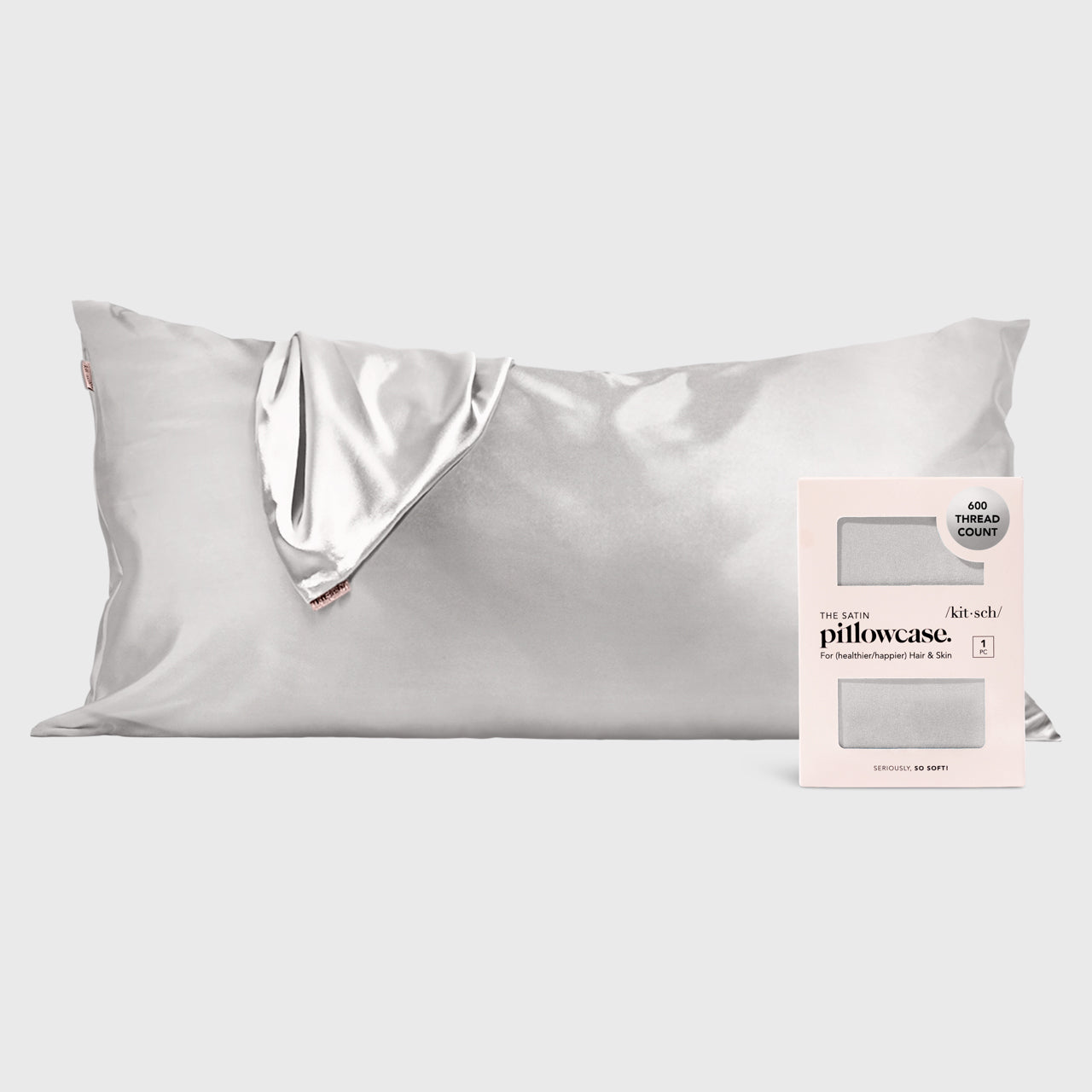 ⏳ Limited Edition | Satin Pillowcase in Silver 4 Pack - King - 60% Off