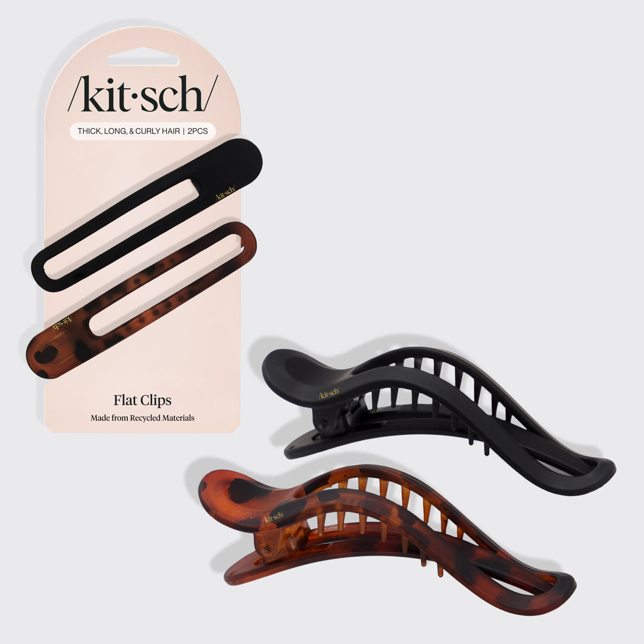 π₯ Hot Sale | Black & Tort Curved Flat Lay Claw Clips 2pc Set - Free Shipping