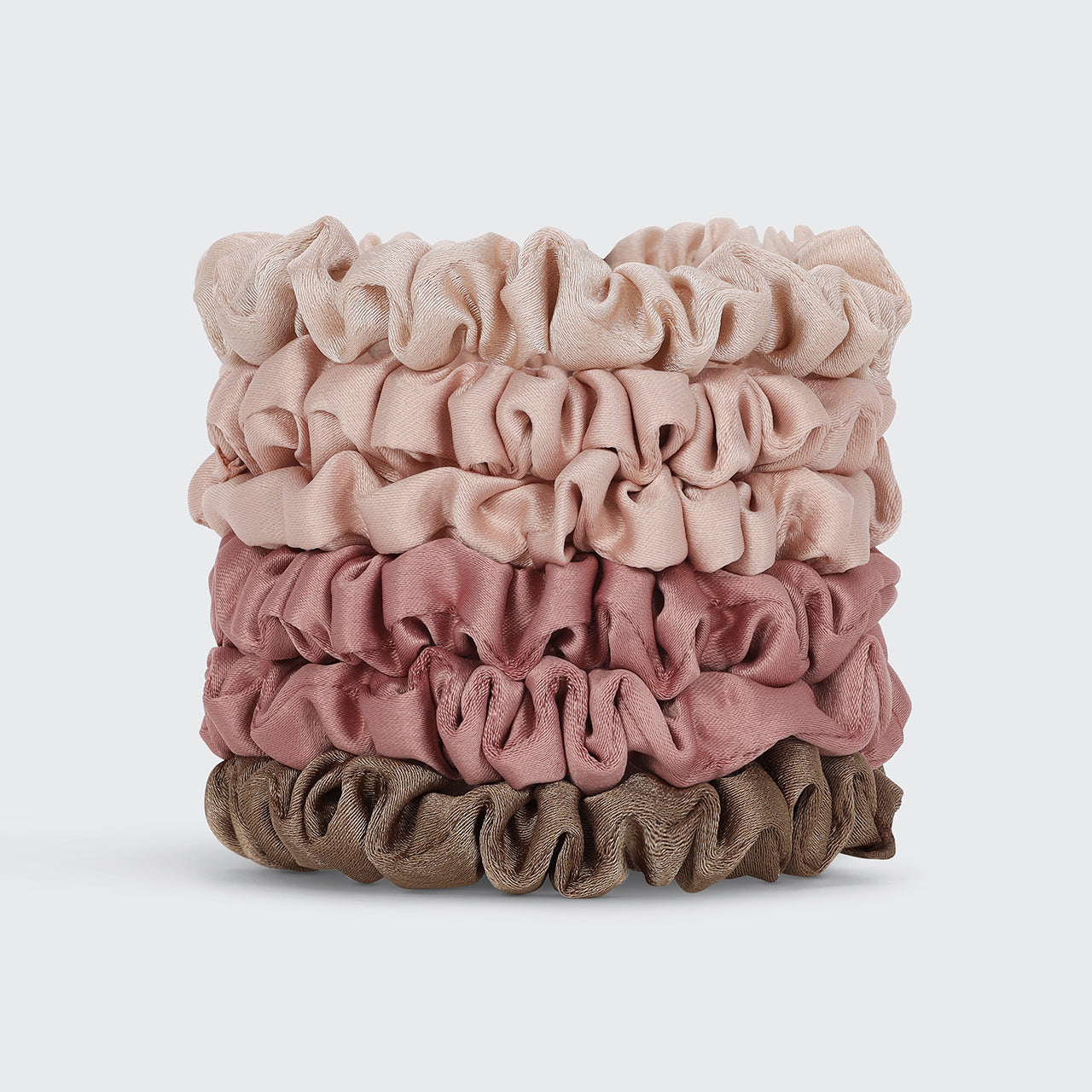 ⭐ Top Rated | Terracotta Ultra Petite Satin Scrunchies 6pc Set - Premium Quality - Image 3