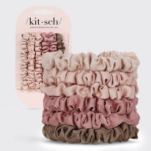 ⭐ Top Rated | Terracotta Ultra Petite Satin Scrunchies 6pc Set - Premium Quality