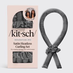 ⏳ Limited Edition | Charcoal Satin Heatless Curling Set - Premium Quality
