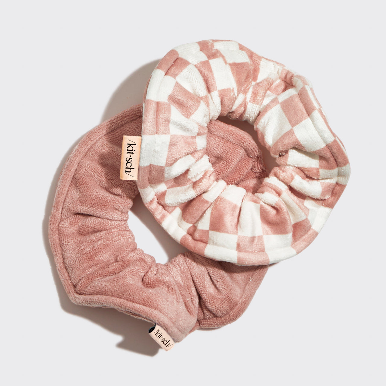 ✨ Must Have | Terracotta Checker Microfiber Towel Scrunchies 2pc Set - Fast Delivery - Image 5