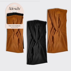 🏆 Best Seller | Black & Camel Wide Headbands 2pc Set - Free Shipping