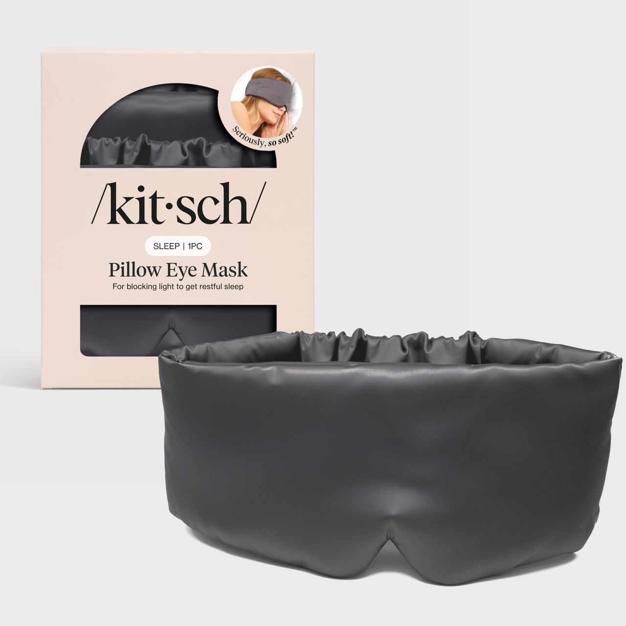 🏆 Best Seller | Charcoal Satin Pillow Eye Mask - Fast Delivery