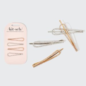 🔥 Hot Sale | Metal Rhinestone Drop Bobby Pins 4pc Set - Gold and Silver - Premium Quality