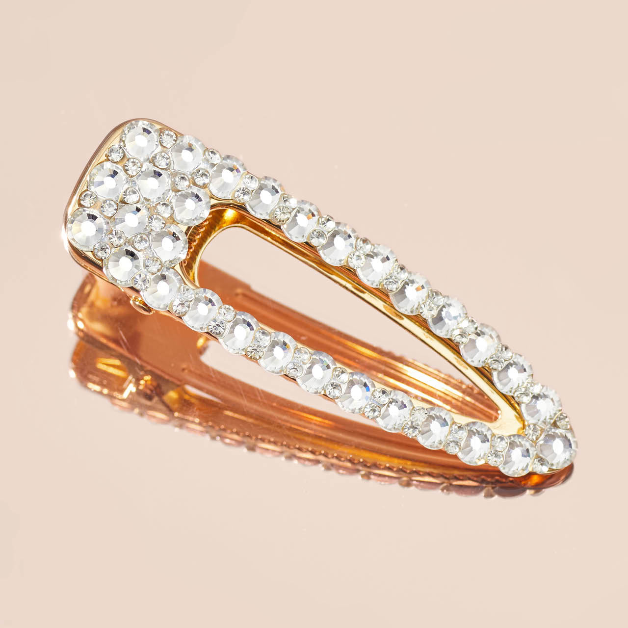 ✨ Must Have | Metal Rhinestone Large Open Shape Hair Clip - Gold - Fast Delivery - Image 5