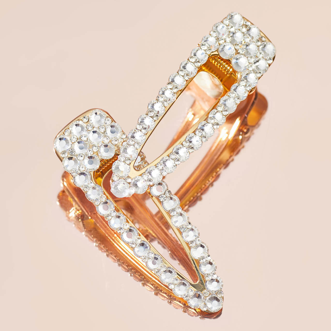 ✨ Must Have | Metal Rhinestone Large Open Shape Hair Clip - Gold - Fast Delivery - Image 6