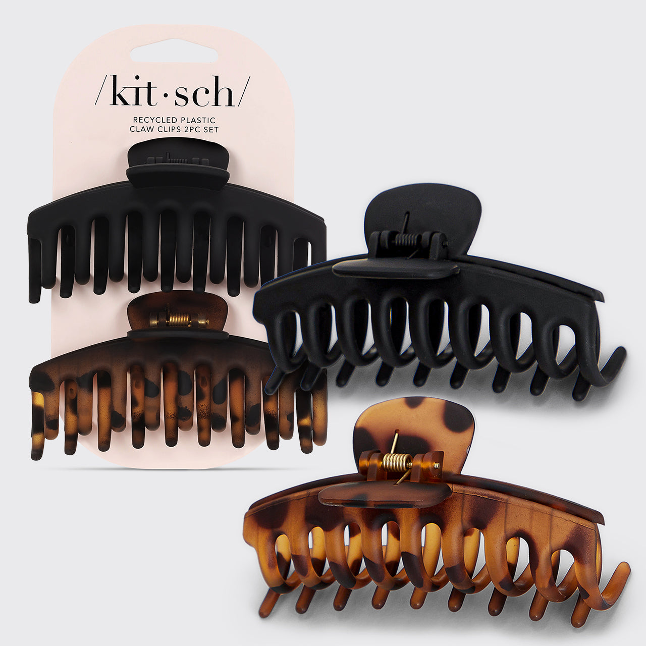 🔥 Hot Sale | Black & Tort Matte Claw Clips 2pc Set - Oversized - Free Shipping
