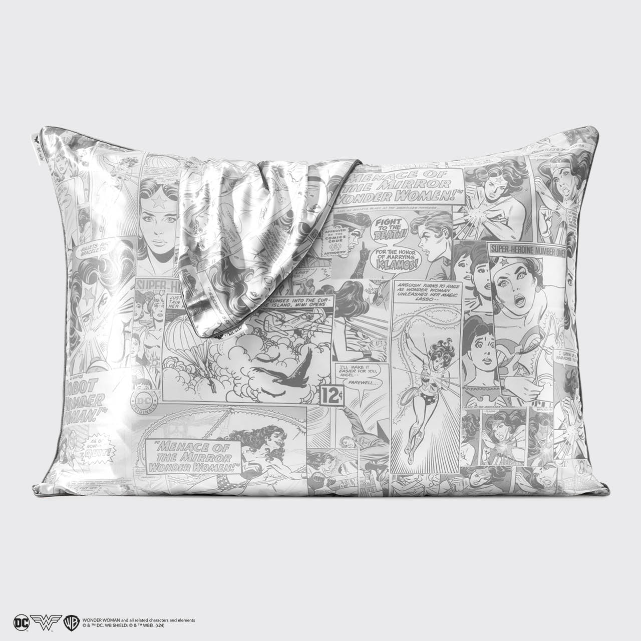 ⭐ Top Rated | Kitsch x Wonder Woman Satin Pillowcase in Comic Print - Special Deal Today - Image 5