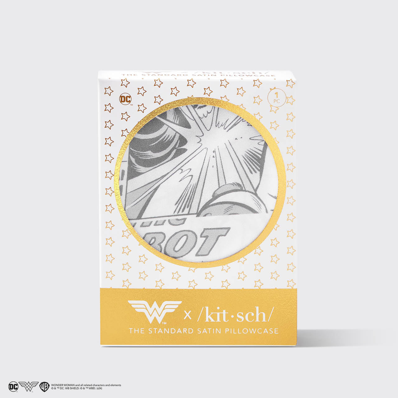 ⭐ Top Rated | Kitsch x Wonder Woman Satin Pillowcase in Comic Print - Special Deal Today - Image 3