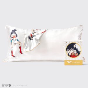 π Premium | Kitsch x Wonder Woman Satin Pillowcase in Believe in Wonder - King - Premium Quality