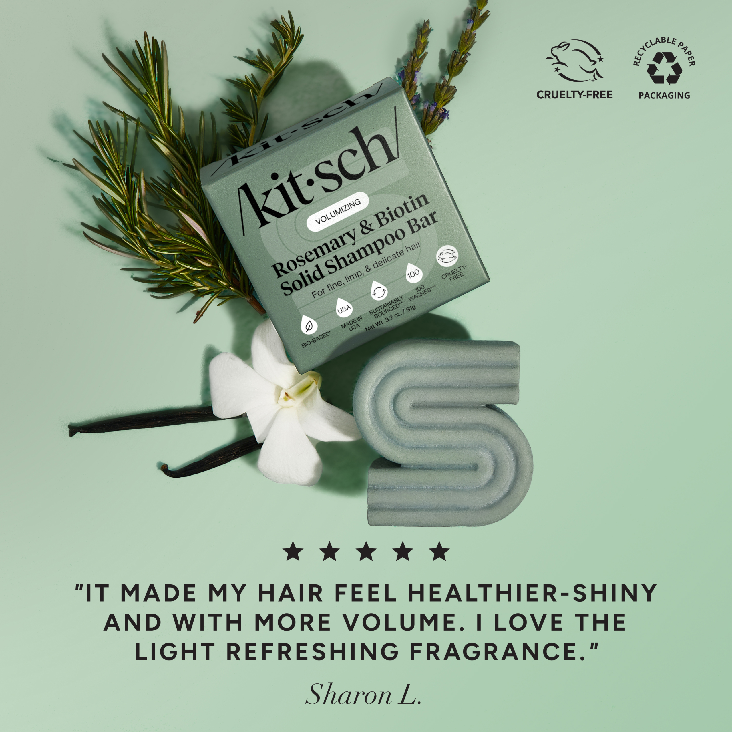 ๐ Best Seller | Rosemary & Biotin Volumizing Shampoo Bar - Free Shipping - Image 2