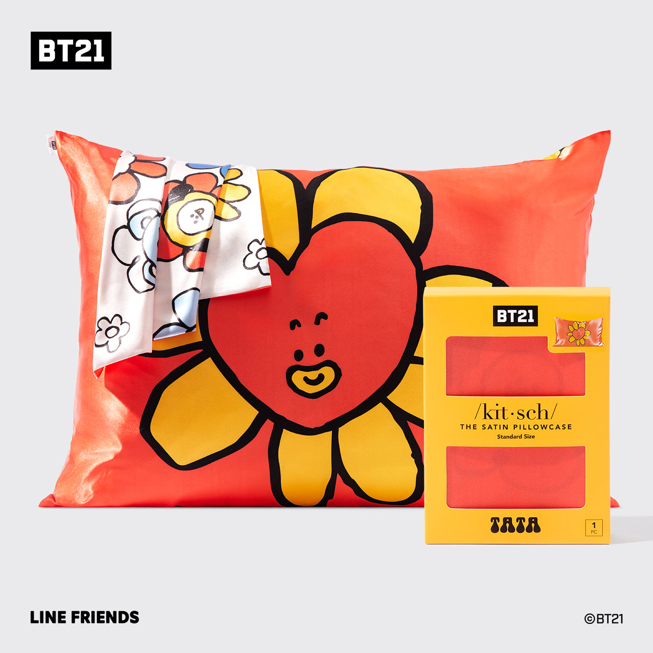 🔥 Hot Sale | Kitsch x BT21 Satin Pillowcase in TATA - Fast Delivery