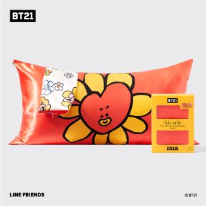 🔥 Hot Sale | Kitsch x BT21 Satin Pillowcase in TATA - King - Special Deal Today