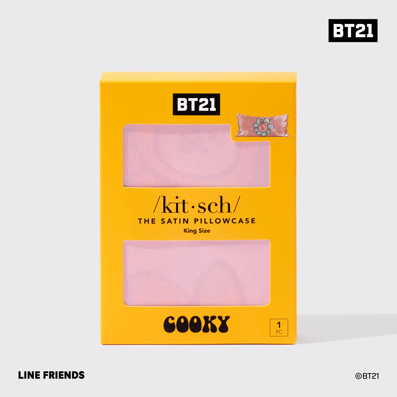 🔥 Hot Sale | Kitsch x BT21 Satin Pillowcase in COOKY - King - 60% Off - Image 4