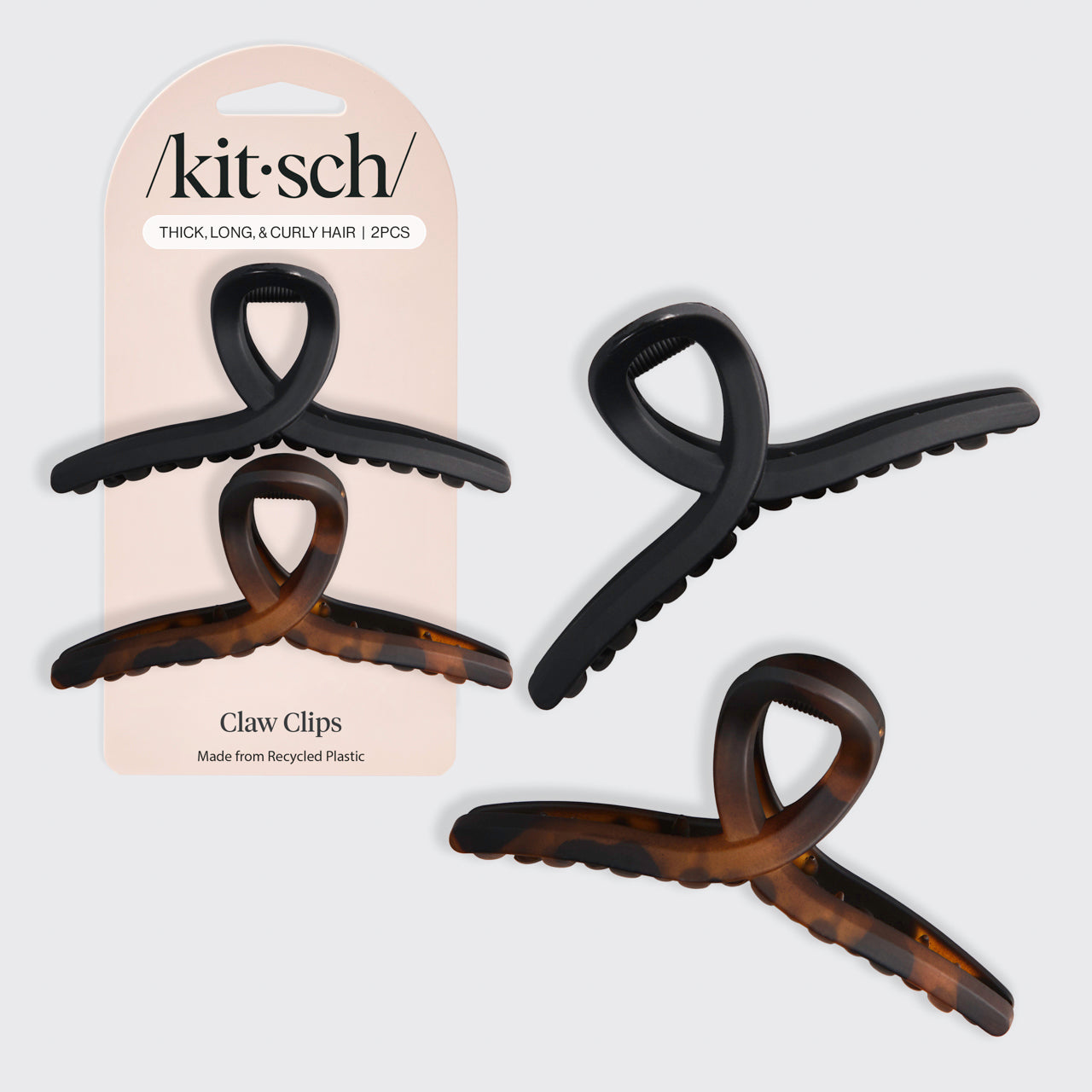 ⭐ Top Rated | Black & Tort Loop Claw Clips 2pc Set - Large - Free Shipping