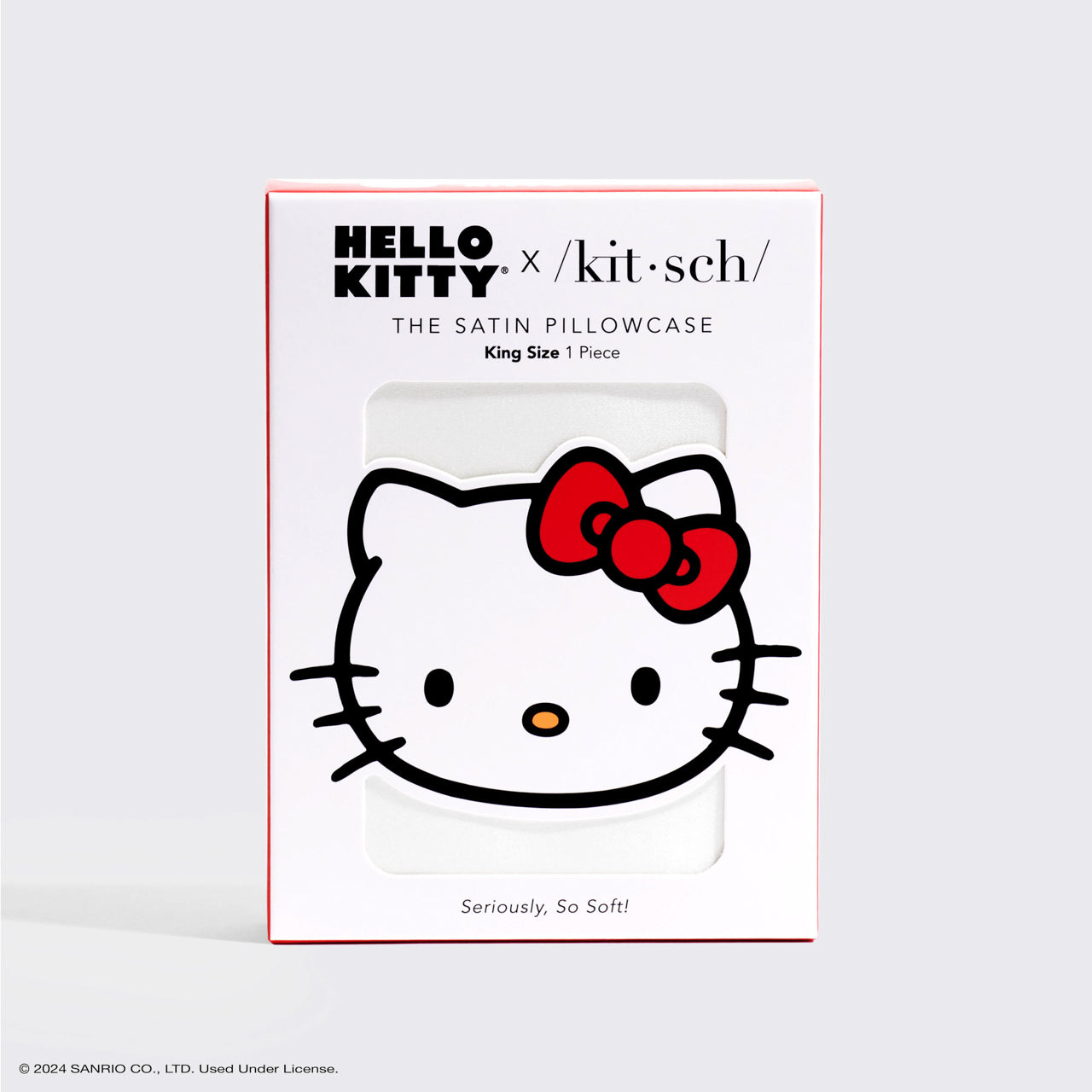 ๐ Best Seller | Kitsch x Hello Kitty Satin Pillowcase in Ivory Kitty Bow - King - Free Shipping - Image 5