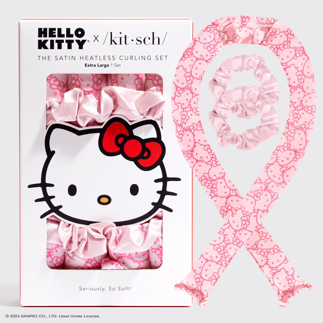 💎 Premium | Kitsch x Hello Kitty XL Heatless Curling Set in Hello Kitty Faces - Premium Quality