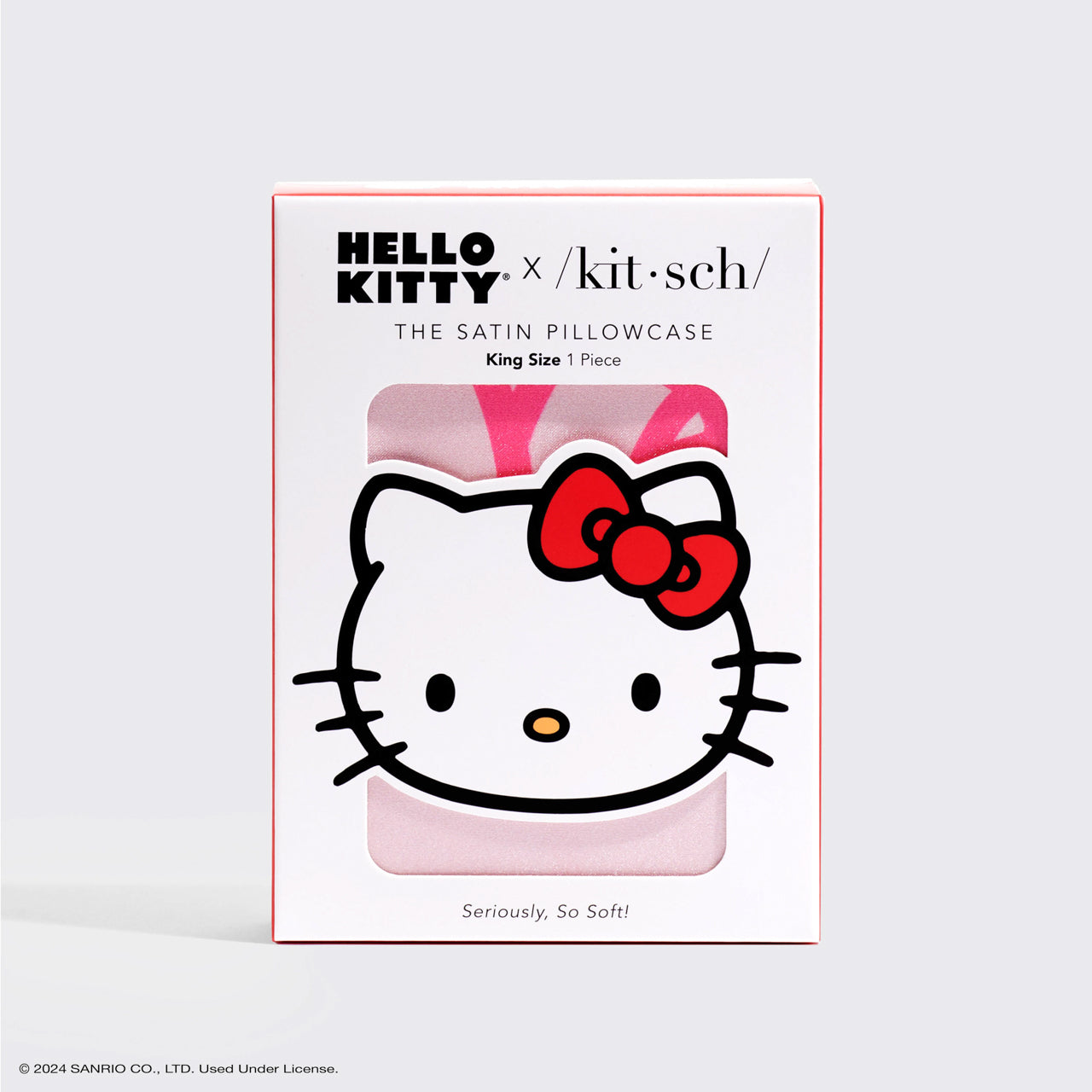 ⏳ Limited Edition | Kitsch x Hello Kitty Satin Pillowcase in Pink Hello Kitty Faces - King - Premium Quality - Image 5