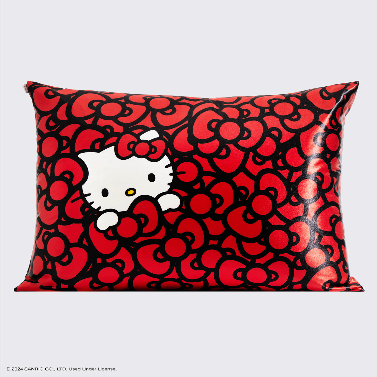 ⭐ Top Rated | Kitsch x Hello Kitty Satin Pillowcase in Kitty Bathes in a Sea of Bows - 60% Off - Image 4