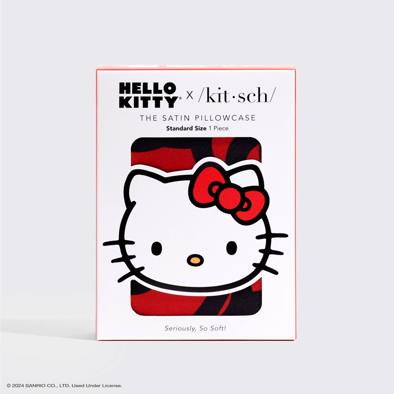 ⭐ Top Rated | Kitsch x Hello Kitty Satin Pillowcase in Kitty Bathes in a Sea of Bows - 60% Off - Image 5