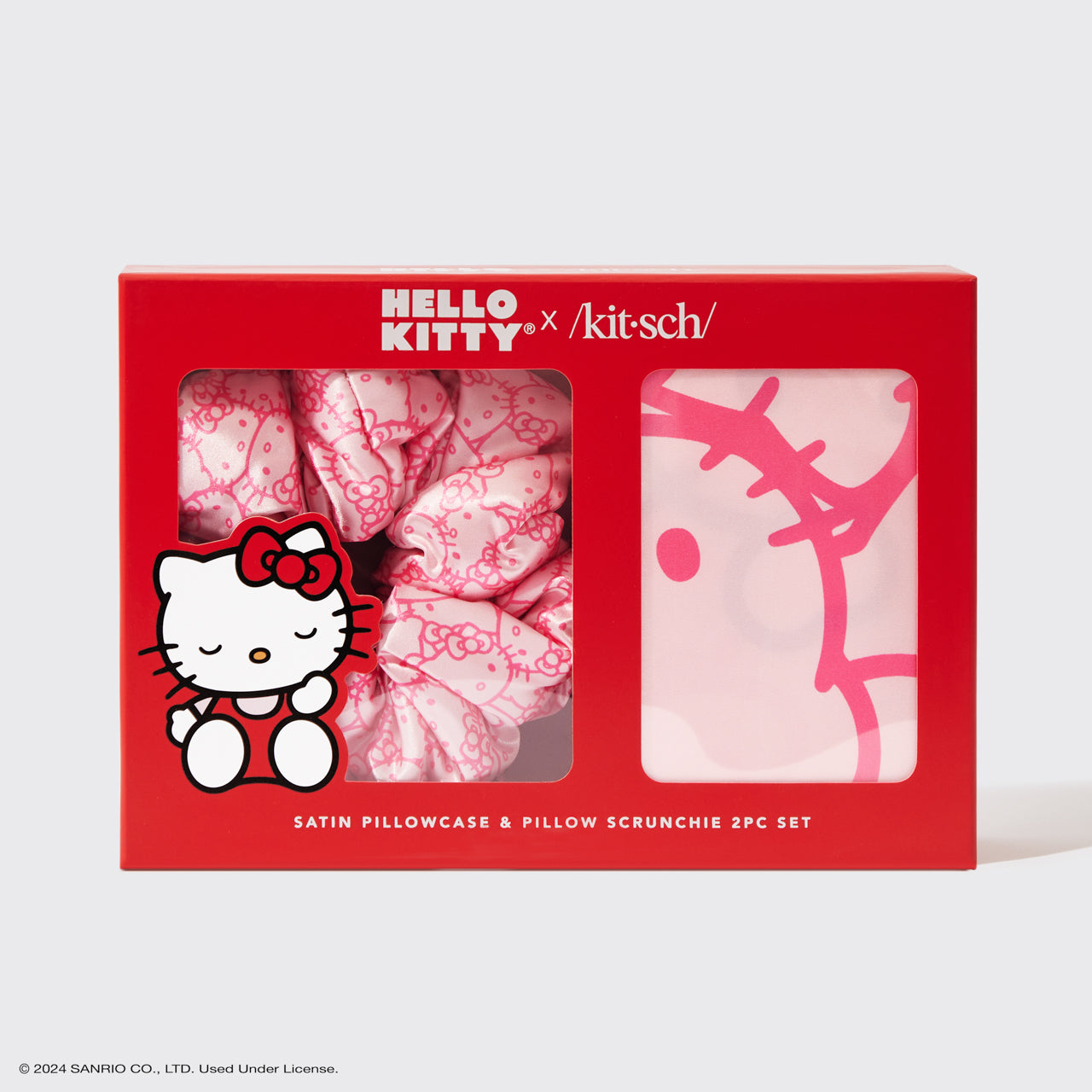 💎 Premium | Hello Kitty x Kitsch Satin Pillowcase & Pillow Scrunchie 2pc Set - Fast Delivery - Image 3