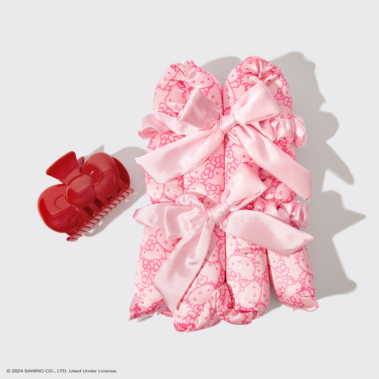 ๐ Premium | Hello Kitty x Kitsch XL Satin Heatless Styling & Bow Claw Clip 4pc Set - Special Deal Today - Image 2