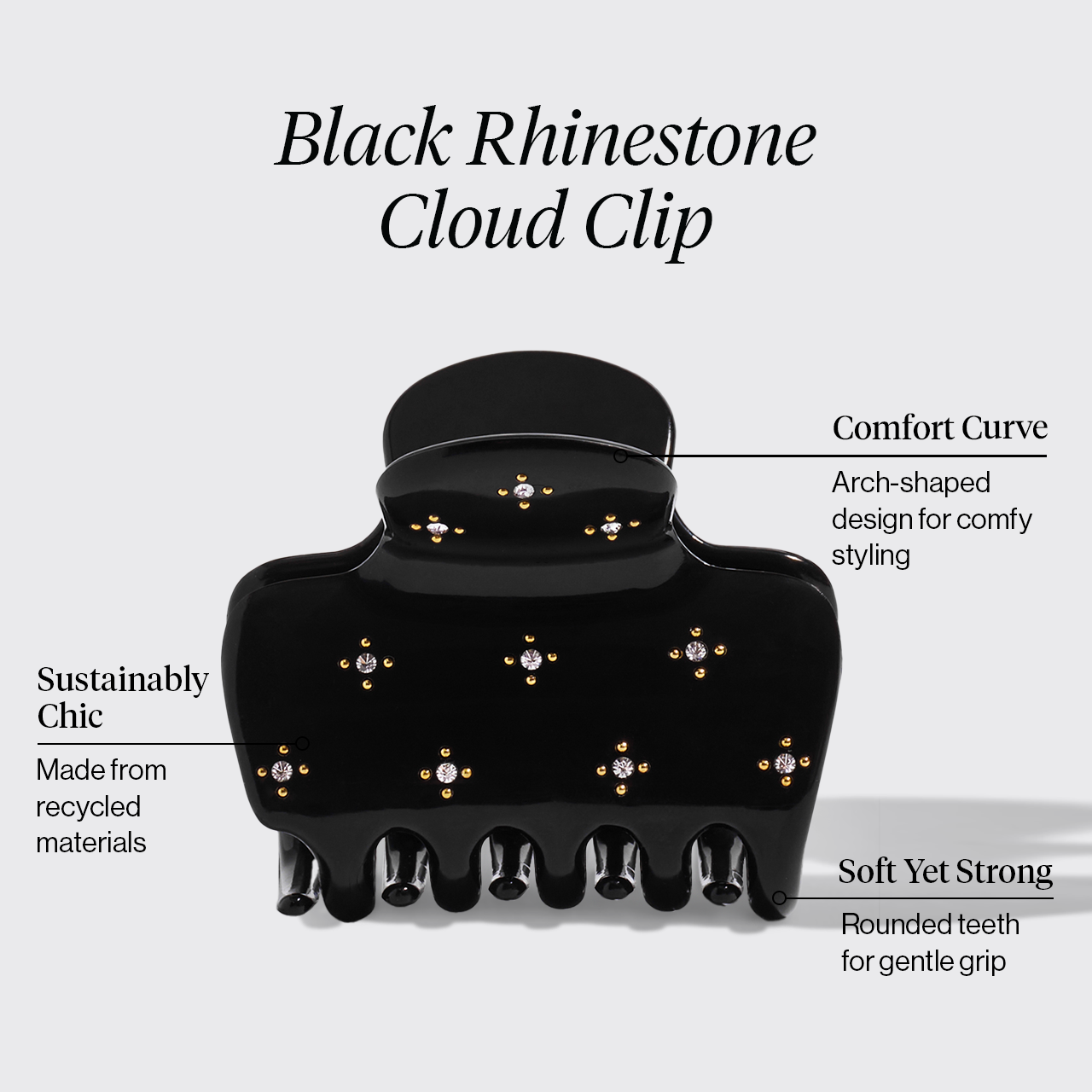 💎 Premium | Black Rhinestone Cloud Claw Clip - Fast Delivery - Image 3