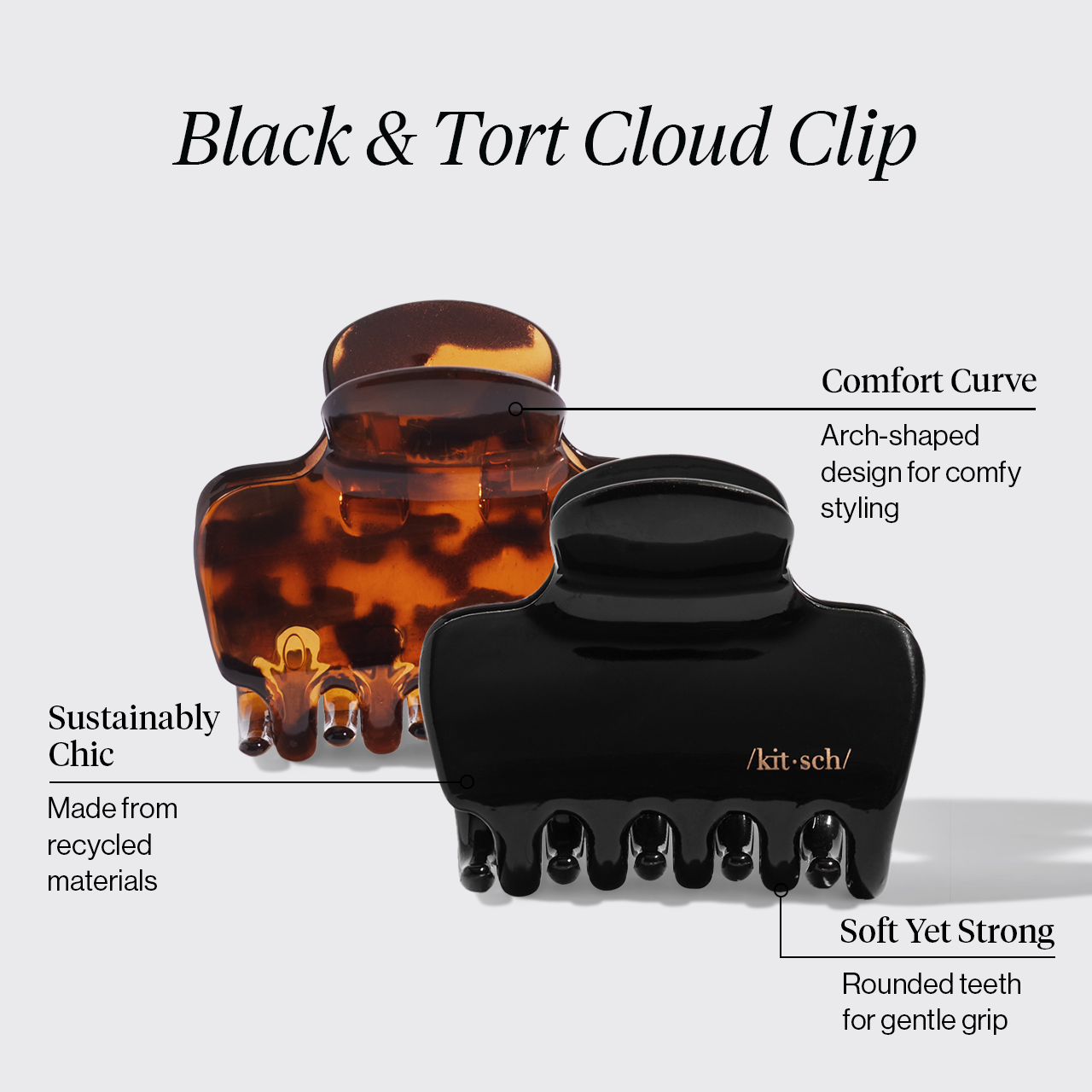 💎 Premium | Black & Tort Cloud Claw Clips 2pc Set - Free Shipping - Image 3